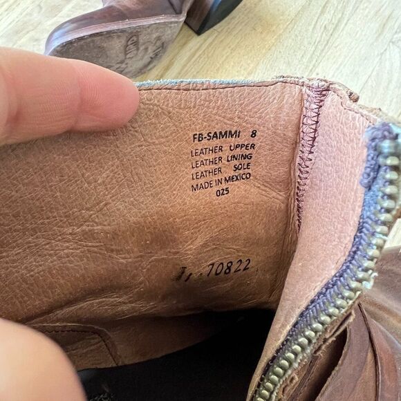 Freebird By Steven Sammi Brown Leather Ankle Boots Size 8 western‎ rodeo cowgirl - Picture 11 of 12